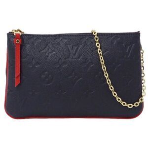 Louis Vuitton Monogram Implant Chain Shoulder Clutch Bag Black